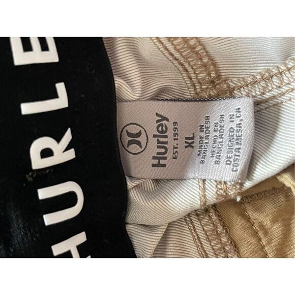 Hurley Mens Beige Nylon Tech Flat Front Drawstring Elastic Waist Jogger Pants XL - Picture 8 of 8